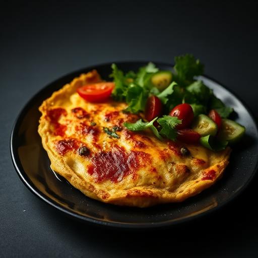 Tortilla de patatas con ensalada